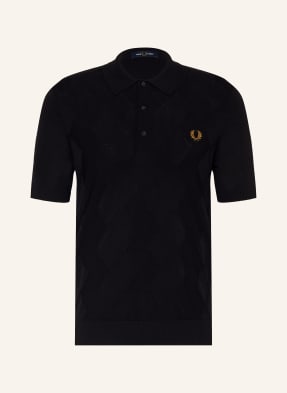 Fred Perry Pletené Polo Tričko černá