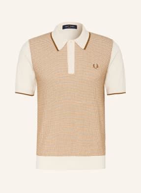 Fred Perry Pletené Polo Tričko světle hnědá / režná