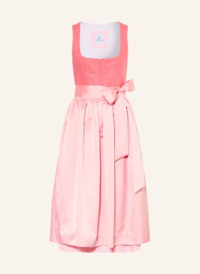Hammerschmid Lněné Dirndl Z Kombinace Materiálů lososová / světle růžová / bílá