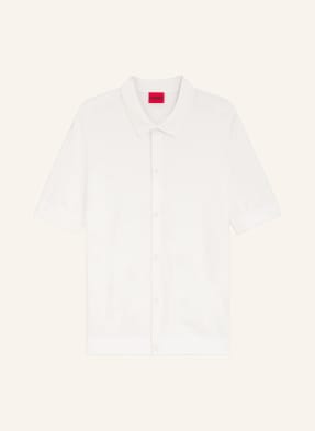 Hugo Pletená Košile San Paco Extra Slim Fit bílá