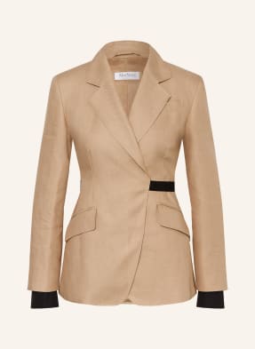 Max Mara Lněný Blejzr Fionda béžová / černá