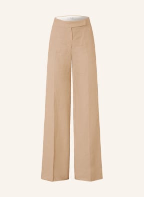 Max Mara Lněné Kalhoty Big béžová