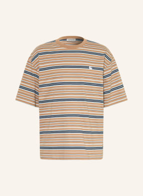 Carhartt Wip Tričko Zane světle hnědá / tmavě modrá / tmavě modrá