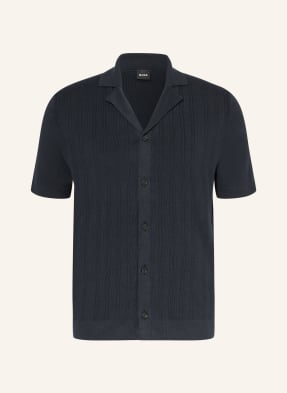 Boss Strickhemd Neri Slim Fit blau