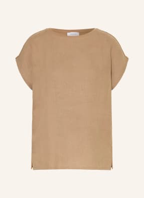 Darling Harbour T-Shirt Im Materialmix Mit Leinen braun