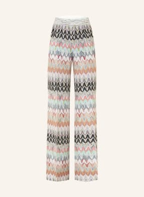 Missoni Pletené Kalhoty S Třpytivou Přízí bílá / světle červená / světle zelená