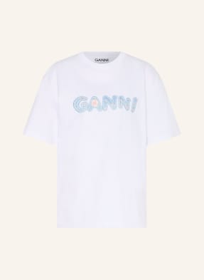 Ganni Tričko bílá / tmavě modrá