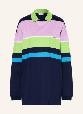 Versace Jerseyové Polo Tričko tmavě modrá / růžová / světle zelená