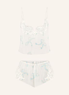 Skims Hedvábné Pyžamo Shorty Skims Romance ivory pearl bows pri