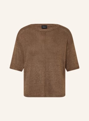 S.Oliver Black Label Pletené Tričko S Třpytivou Přízí hnědá