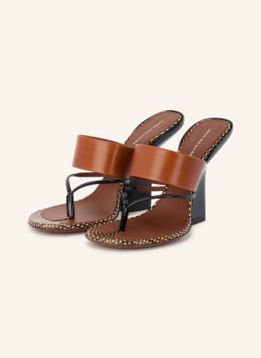 Dries Van Noten Prstové Ponožky hnědá / tmavě zelená