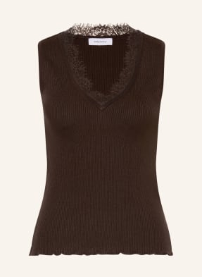 Darling Harbour Stricktop Mit Spitze braun