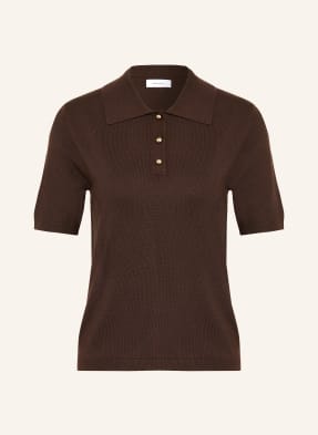 Darling Harbour Pletené Polo Tričko dark brown
