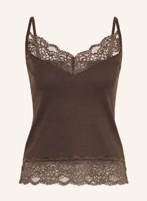 Darling Harbour Jerseytop Mit Spitze braun