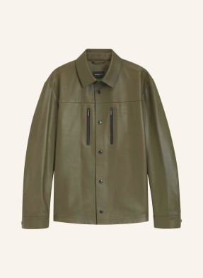 Boss Lederjacke gruen