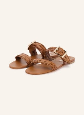 Casadei Pantofle Kenya hnědá / zlatá