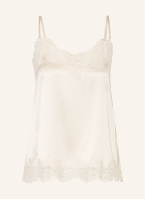 Darling Harbour Seidentop Aus Satin Mit Spitze beige