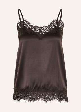 Darling Harbour Seidentop Aus Satin Mit Spitze braun