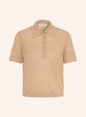 Marc O'polo Pletené Polo Tričko Z Lnu velbloudí