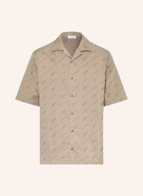 Off-White Resortová Košile Comfort Fit světle hnědá / černošedá