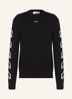 Off-White Svetr černá / mátová / bílá