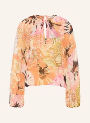 Dorothee Schumacher Blůza Floral Dream S Odnímatelnou Mašlí tmavě žlutá / růžová / oranžová