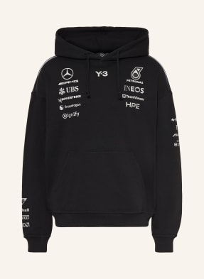 Y-3 Mikina S Kapucí Mercedes - Amg Petronas Formula One Team černá / stříbrná
