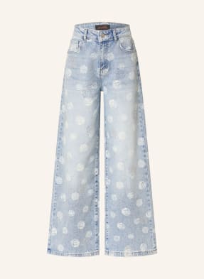 Miss Goodlife Flared Jeans Mit Schmucksteinen blau