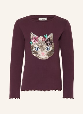 S.Oliver Red Longsleeve Mit Pailletten rot