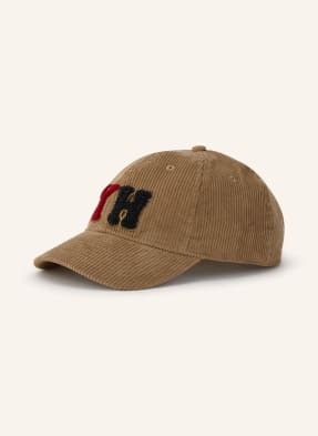 Yippie Hippie Cord-Cap velbloudí / tmavě šedá / neonově červená