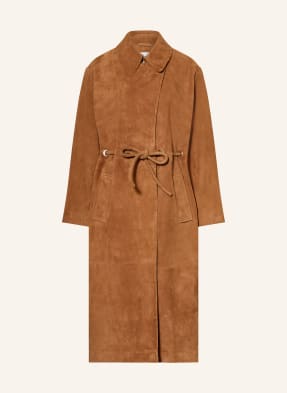 Ba&Sh Trenchcoat Matte V Koženém Vzhledu hnědá