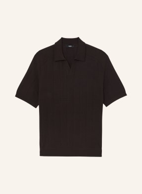 Reiss Pletené Tričko Chelmsford Z Merino Vlny tmavě hnědá