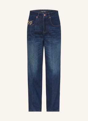 Marc Aurel Rovné Džíny S Ozdobnými Korálky 500036 dark blue denim