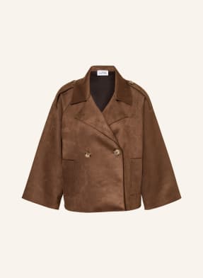 Joseph Ribkoff Trenchcoat V Koženém Vzhledu tmavě hnědá