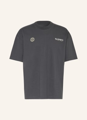Allsaints Tričko Emblem tmavě šedá / režná