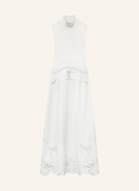 Reiss Kleid Phoenix Im Materialmix Mit Lochspitze beige