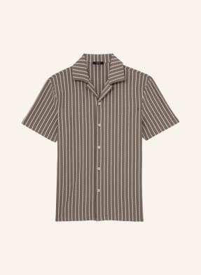 Reiss Resortní Košile Percy Regular Fit hnědá / bílá