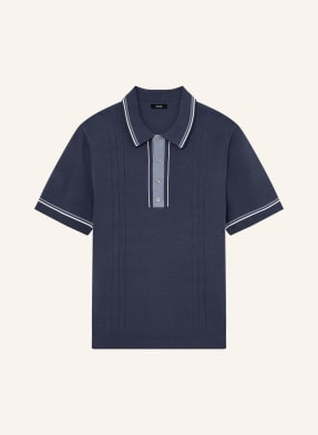 Reiss Pletené Polo Tričko Rothwell tmavě modrá