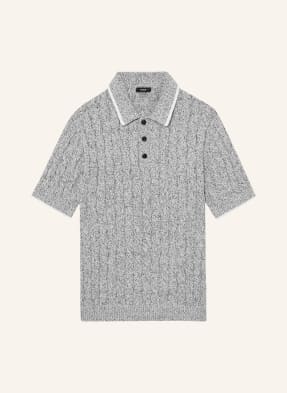 Reiss Pletené Polo Tričko Denby šedá / černá
