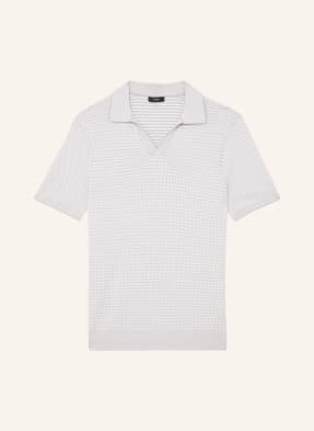 Reiss Pletené Polo Tričko Redbury světle šedá / bílá