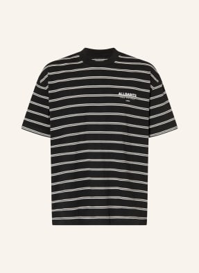 Allsaints Tričko Undergrnd Stripe černá / bílá