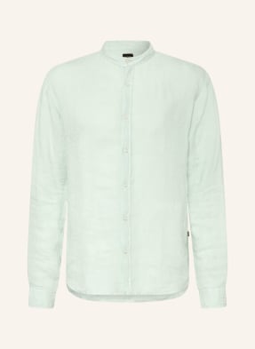 Boss Leinenhemd Race Regular Fit Mit Stehkragen blau