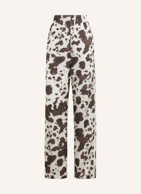 Adidas Originals Tréninkové Kalhoty Originals Satin Wide Leg Ze Saténu tmavě hnědá / krémová