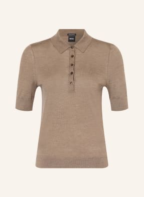 Boss Poloshirt Fidenka Aus Merinowolle beige