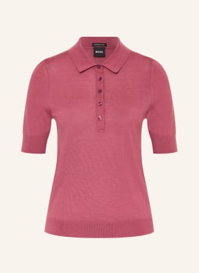 Boss Poloshirt Fidenka Aus Merinowolle rot