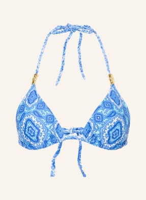Heidi Klein Trojúhelníkové Bikiny Mykonos modrá / tmavě modrá / bílá