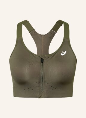 Asics Sportovní Podprsenka Road Combination Zip olivová