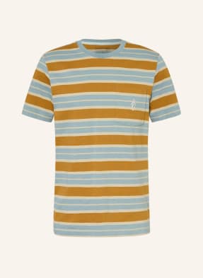 Patagonia Tričko Midweight Water Pocket Mark tmavě modrá / světle hnědá / tmavě žlutá