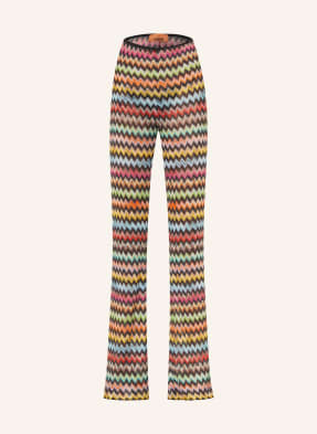 Missoni Pletené Kalhoty S Třpytivou Přízí černá / červená / oranžová