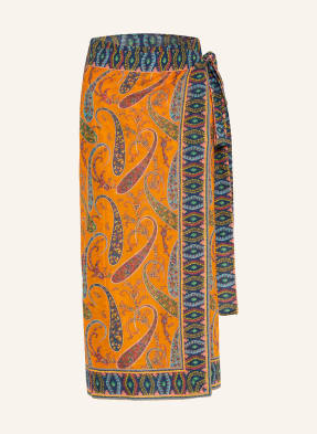 Etro Pareo oranžová / zelená / tmavě modrá